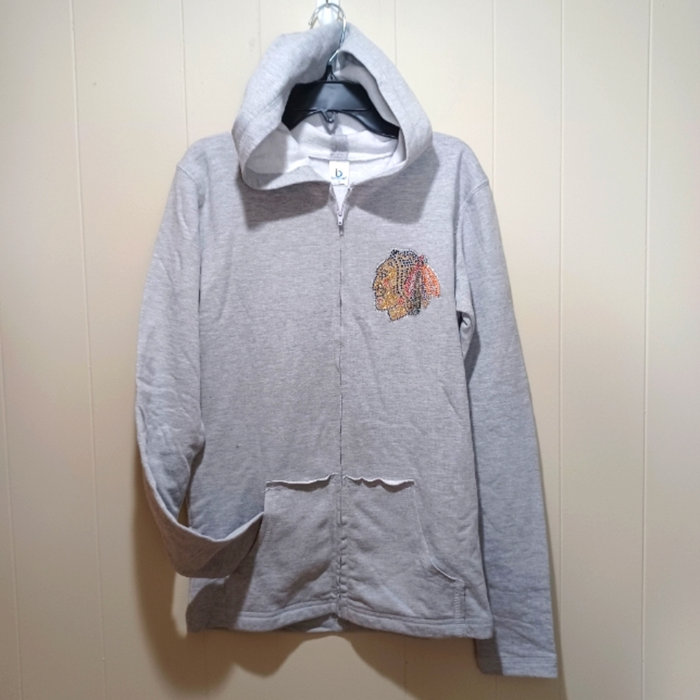 Chicago BLACKHAWKS NHL Hockey Shirt Women's Small Gray Hoodie